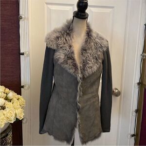 Per Se genuine lamb fur/ suede/ merino wool jacket, US6